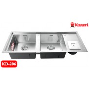 CHẬU RỬA INOX 2 HỘC CÓ CÁNH, RỔ RÁC KASSANI KD-206 CHẬU RỬA INOX 2 HỘC CÓ CÁNH, RỔ RÁC KASSANI KD-206
